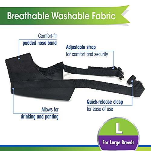 Image of Four Paws Walk-About Adjustable Quick-Fit Dog Muzzle, Black, Large
