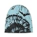 Aqua Black Tie Dye Bat Print Beanie Winter Hats for Men Women Cute Beanie Warm Winter Caps Unisex Fashion Knit Cuffed Cap for Halloweeen Costume Party
