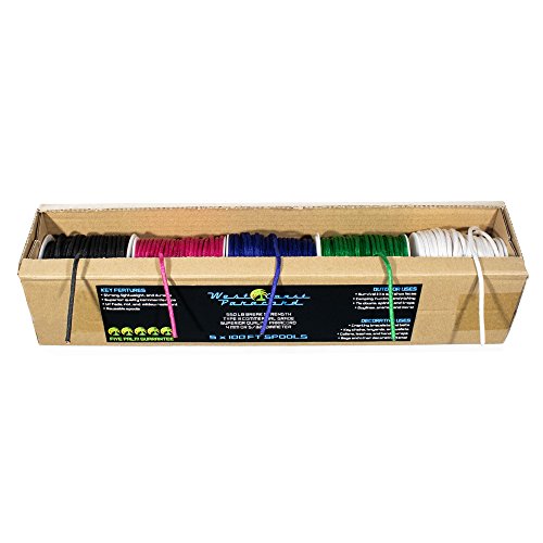 West Coast Paracord 550lb Paracord Variety Supplies – Type III Paracord Box Set – 100 Foot Spools of 5 Colors by West Coast Paracord - Used condition - US$29.24
