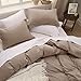 Bedsure Khaki Duvet Cover Twin/Twin XL Size - 2 Pieces Prewashed Cotton-Like Polyester Extra Soft Bedding Set, Includes 1 Twin Duvet Cover 68''x90'' with Zipper Closure & 1 Pillow Sham, No Comforter