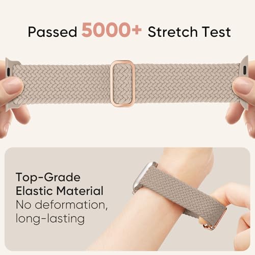 Image of Braided Stretchy Band Compatible with Apple Watch 40mm 41mm 42mm 38mm 44mm 45mm 46mm 49mm Women Men, Breathable Adjustable Nylon Sport Solo Loop Strap for iWatch Series 11 10 9 8 7 6 5 4 3 SE /Ultra 2
