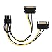 Produktbild conecto CC20021 Grafikkarten-Stromkabel 2-Mal SATA-Strom > PCIe 6+2-Pin, 20 cm Schwarz