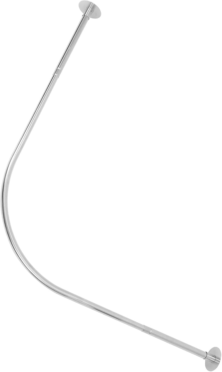 Lurrose Curved Telescoping Shower Curtain Rod Heavy Duty Adjustable No-drill Stainless Steel Bathroom Extendable Tension Rod for Bathtub and Window Curtains