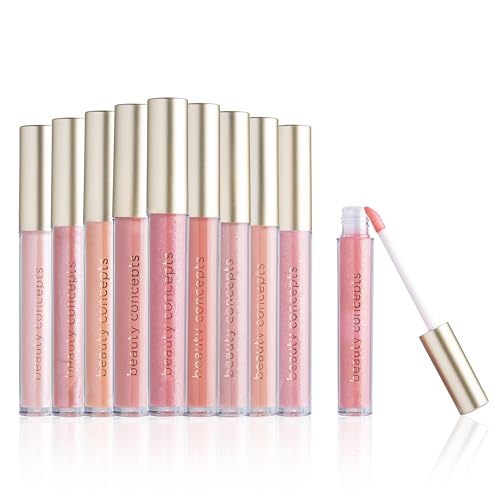 Beauty Concepts Lip Gloss Collection – Shimmering, Glossy Lip Makeup Set for a Radiant Finish, Pink Colors Collection