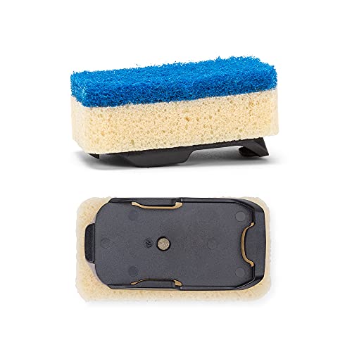 Bayeco Ersatzschwamm mit Griff, ohne Streifen, speziell für empfindliche und antihaftbeschichtete Oberflächen, hohe Festigkeit und Langlebigkeit, einfaches Anbringen, Blau, 3 Stück