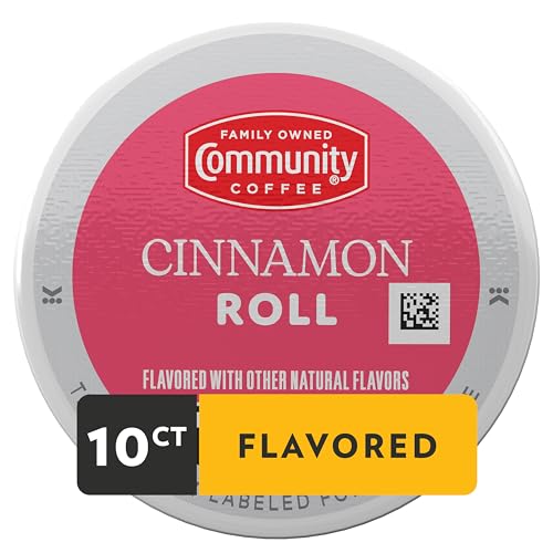 Image of Community Coffee Cinnamon Roll Flavored 10 Count Keurig K-Cup Coffee Pods, Medium Roast, 10 Count (Pack of 1)