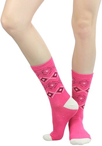 Image of ToBeInStyle Women's Pack of 6 or 12 Fashion Printed Crew Socks