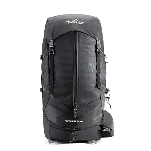 TRIPOLE Terra Backpacking and Trekking Rucksack with Front Black - Image 3