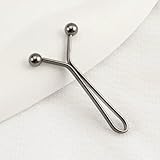 Fibbia per stringere la vita, bottone automatico regolabile a forma di U, bottoni per jeans, clip per pantaloni staccabili senza traccia, accessori per abbigliamento, strumento - 2 pezzi, nero pis