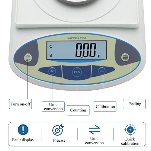 XYEJL Lab Scale Precision Lab Scale Analytical Electronic Balance Digital Laboratory Scale Precision Jewelry Scales Kitchen Precision Weighing Electronic Scales,10kg/0.1g