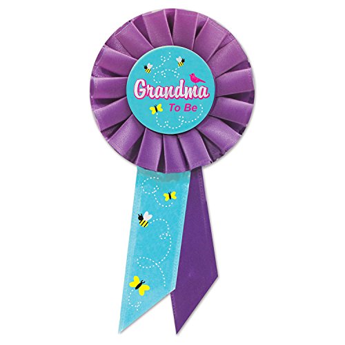 Beistle Grandma to be Rosette, 3 1/4 by 6 1/2-Inch, Multicolor