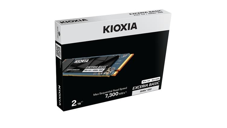 Image of KIOXIA EXCERIA Basic 1TB SSD, up to 7200MB /s R, 5Y Warranty, PCIe Gen4 NVMe M.2 (2280) | Internal Solid State Drive (SSD) | Best for AI Computing and Gaming