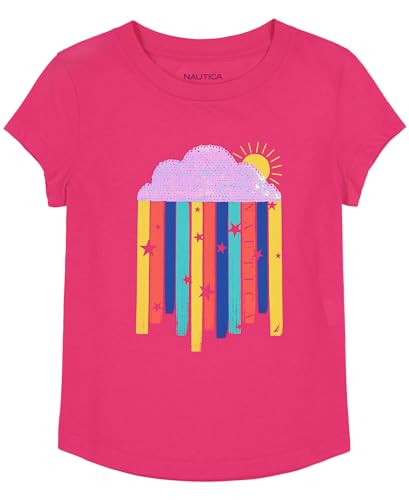 Image of Nautica Girls Short Sleeve Legacy T-Shirt with Flip Sequin Design, Cotton Tee with Tagless Interior