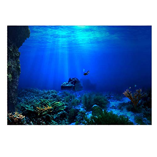 Garosa Aquarium Background Poster Adhesive Seaworld Poster Fish Tank Backgrounds Wallpaper (91 * 50cm)