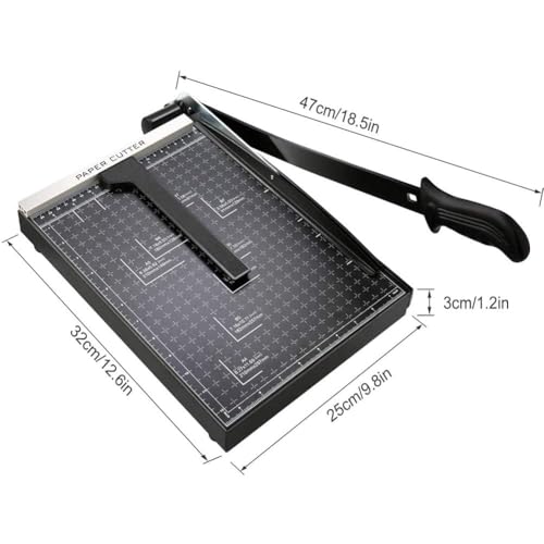 12 Inch Heavy Duty Paper Cutter,Metal Base Guillotine Paper Cutter for A4 Craft and Photo,Dual Paper Guide Bars Trimmer Slicer,12-Sheet Capacity Professional Paper Cutter Slider fo image 5