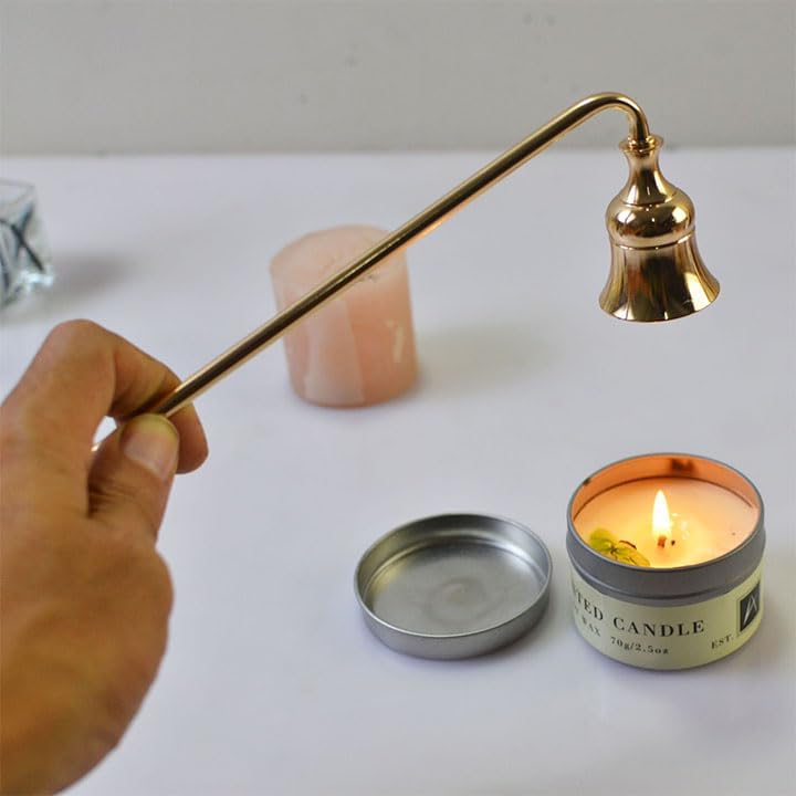 Candle Snuffer Stainless Steel Candle Snuffer with Short Handle Wick Extinguisher Candle Snuffer Candle Tool for Candles Wick Flame Extinguisher Christmas Gifts Decoration, Silver