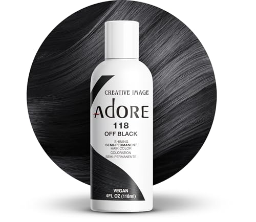 Adore Semi Permanent Hair Color (118 Off Black) | Vegan & Cruelty-Free Black Hair Dye | No Ammonia,...