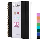 HIJYOO B5 Journal Notebook, 100GSM 200 Pages B5 Notepad Wirebound Notebooks for Women/Men, PVC Waterproof Cover Note Book with Lined Paper, Notepad for Work Office School Supplies,18 x 25 cm-Black