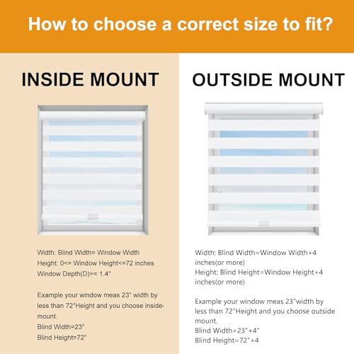 Persilux Cordless Zebra Blinds for Windows with Jacquard Pattern Roller Shades Light Filtering Sheer Window Shades for Home, Office and Door (34 W x 72 H, White)