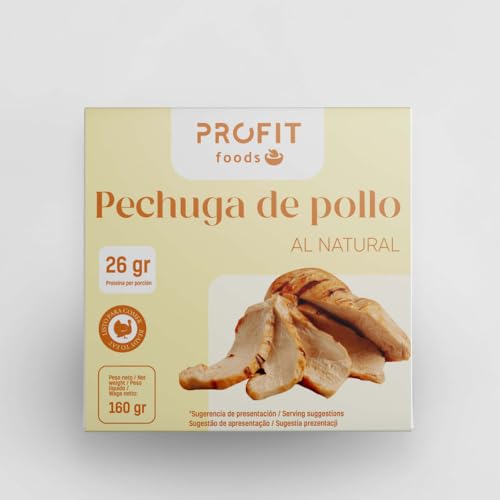 PROFIT - Pechuga de Pollo al Natural- 160 gr - Fuente de Proteína Pura