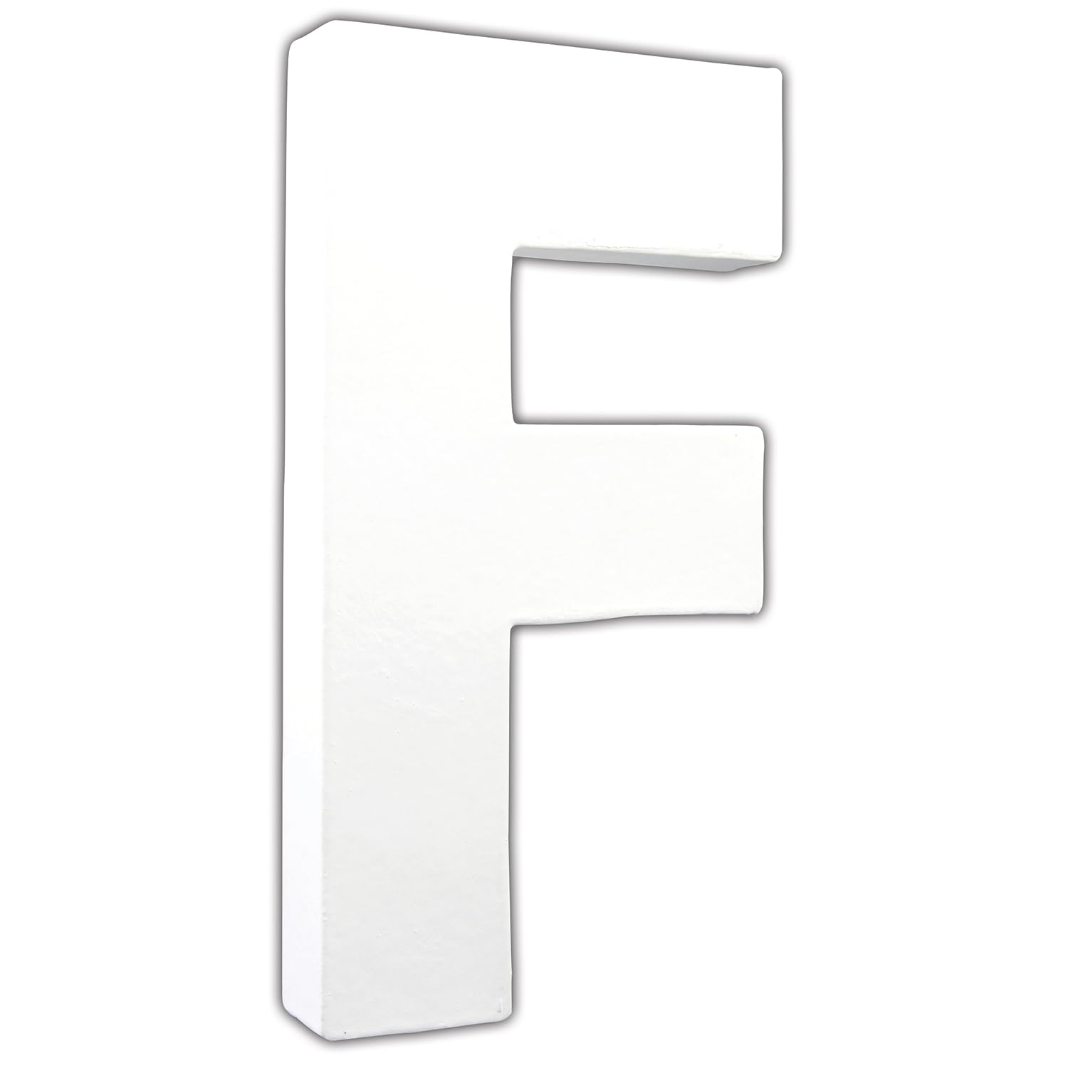 Décopatch AC705Cpack - Un Lot de 3 Supports en Papier Blanc mâché 3x10,5x20,5 cm, Lettre F