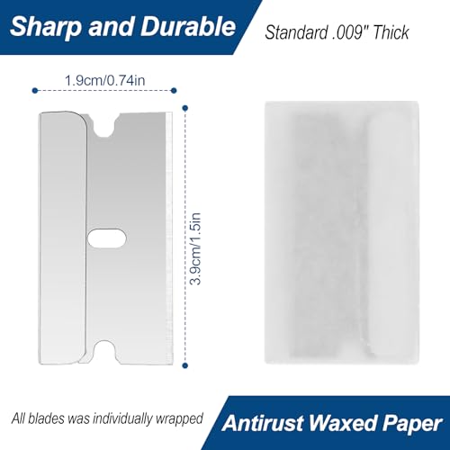 Ersatzklingen Ceranfeldschaber 100Stück, Razor Blades Metall Schaber Klingen, Ceranfeldschaber Klingen, Doppelseitige Schaberklingen Herdkratzer Ersatzklingen für Glasschaber Kochfeld Schaber