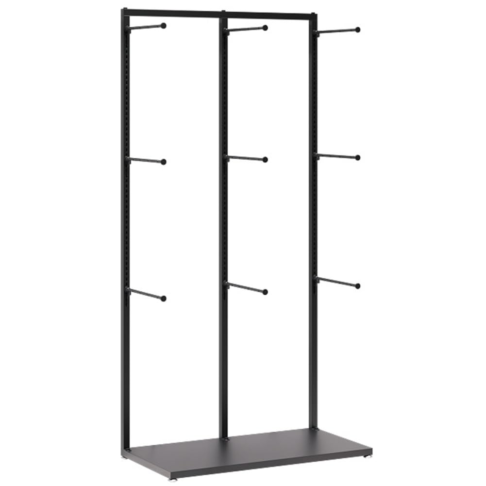 YNBSHGAA Freestanding Garment Rack Display Stand, Multifunctional Storage Hanger for Clothes, Lingerie, Scarves, Towels for Retail Store, Showroom, Mall, Gold,Black-65x40x135cm