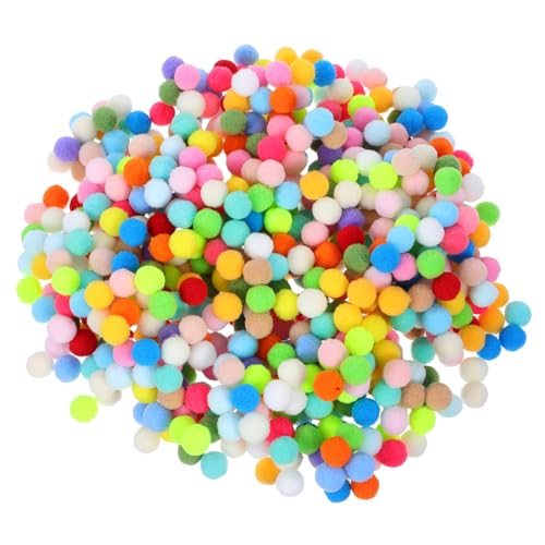 Gadpiparty 1000 piezas Bolas de Peluche Elásticas de Poliéster Accesorios DIY para Manualidades Adornos para Gorros y Bufandas Material para Proyectos Infantiles Color Color Aleatorio