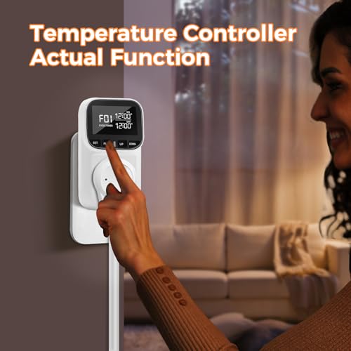 Image of Diymore Digital Temperature Controller Outlet - Precise Heating /Cooling Control for Greenhouse, RV & Incubator (5A /1800W, -40F to 210F)