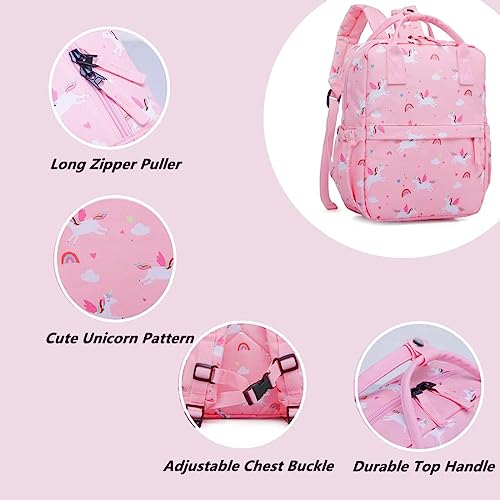 Cute Toddler Preschool Backpack Dinosaur Unicorn School Book Bag For Girls, Boys, Kids, Kindergarten Nursery Travel Bag With Chest Strap(Pink Unicorn) #TOP1