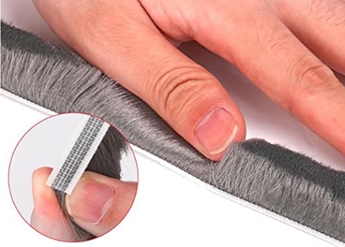 Zjclx 5M (16Feet) Brush Weather Striping Card-Slot Seal Strip Pile Weatherstrip Door Sweep Brush For Door Window (5Mm X 8Mm, Gray) #TOP3
