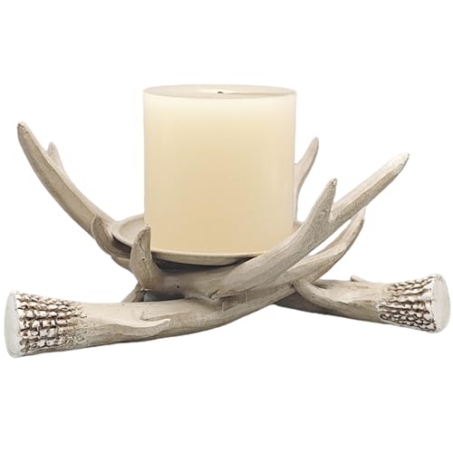 NUOYI PIEIN Deer Antler Candle Holder Statue - Rustic Antler