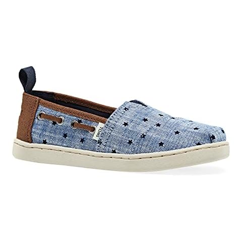 TOMS Unisex Kids Alpargata Espadrilles, Navy Chambray Stars Cover