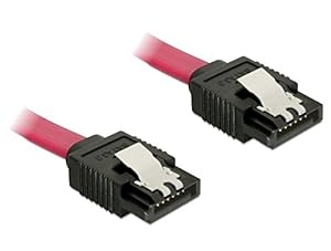 Delock Kabel SATA 6 GB/S Stecker gerade > SATA Stecker gerade 30 cm rot Metall