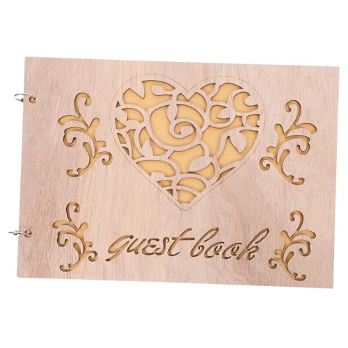 Balacoo de Visitas Rústico de Madera para Boda y Shower Álbum y Cuaderno con Páginas para Mensajes y Fotos Decoración Personalizada para Especiales