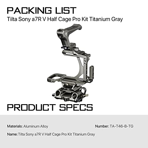 TILTA Half Camera Cage Pro Kit Compatible with Sony A7R V with Compact NATO Top Handle, LWS Baseplate Adapter Type III - Image 3