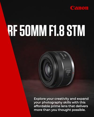 Canon RF 50mm F1.8 STM Lens | Compact and Lightweight, Fast F1.8 Aperture, Compatible with all Canon EOS R Series Cameras, Black