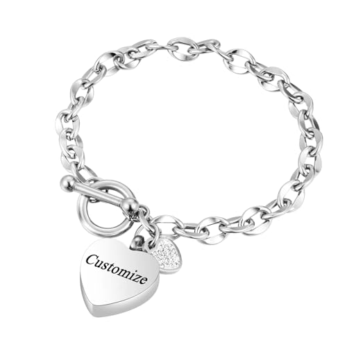 Urn Bracelet for Ashes Stainless Steel Locket Bracelet for ashes OT Buckle Cremation Jewelry for Ashes Memorial Gift