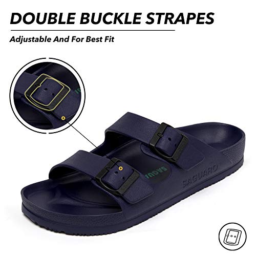 Image of SAGUARO Men's Women's Comfort Double Buckle Sandals Lightweight Adjustable EVA Sandals with Rubble Sole