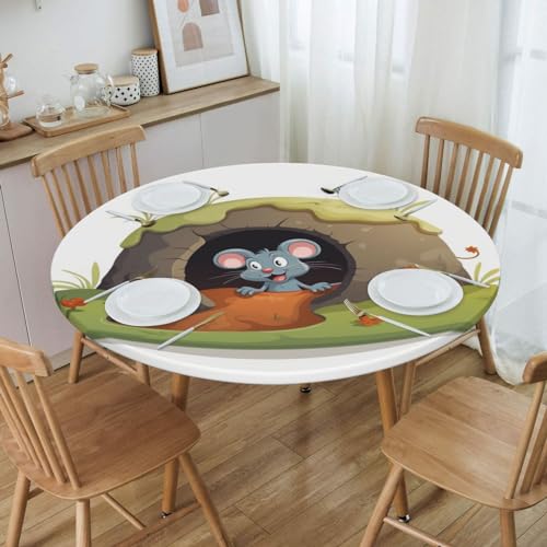 Nappe ronde imperméable anti-tache à bord élastique 120 cm