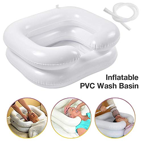 Dedeka Kit per Il Lavaggio dei Capelli,Bacinella Gonfiabile per Il Lavaggio dei Capelli,Shampoo lavandino Supporto per Collo Gonfiabile per Lavare i Capelli Ciotola da Viaggio Lavaggio Vasca da Bagno