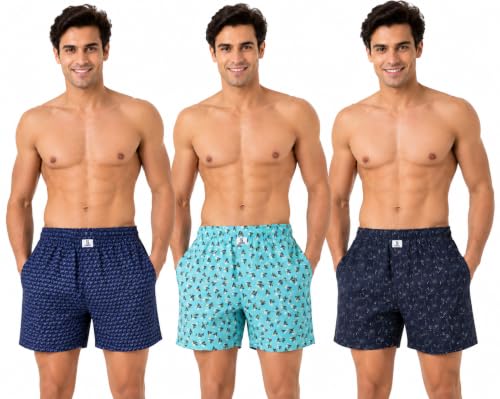 Image of Longies Men's Cotton Printed Regular Boxer Shorts