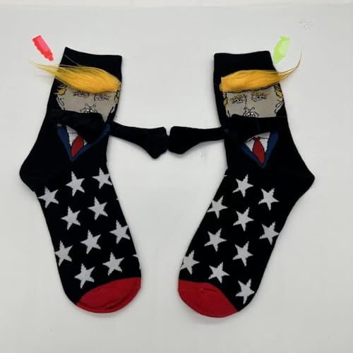 2 pairs fun magnetic attraction couple socks, Valentine's Day hand-held mid tube socks, magnetic socks for shaking hands4