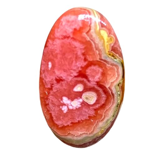 Rhodochrosite naturelle cabochon de 27x20x4mm ovale rose pour la création de bijoux de lithothérapie