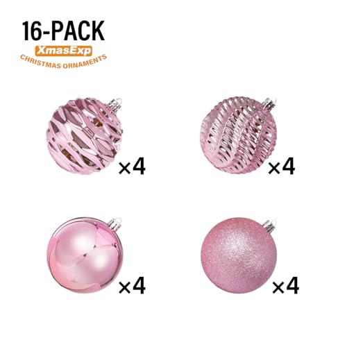 image for XmasExp 16ct Christmas Balls Ornaments Set- Shatterproof Large Hanging