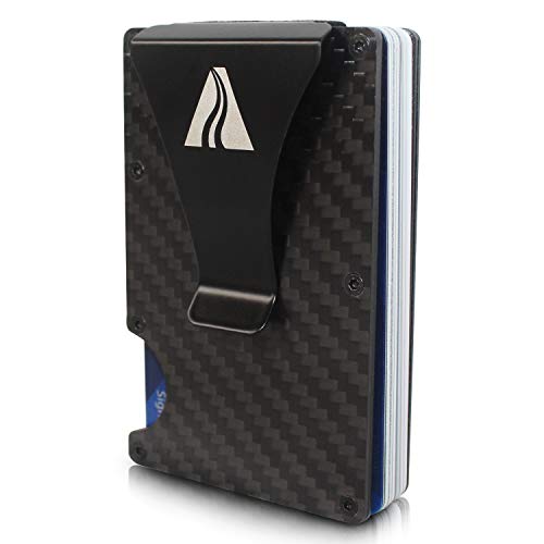 Carbon Fiber Wallet - Money Clip and Card Holder RFID Wallet - Touch Carbon Slim Wallet - Minimalist Card Clip Wallet For Men - UPGRADED Version