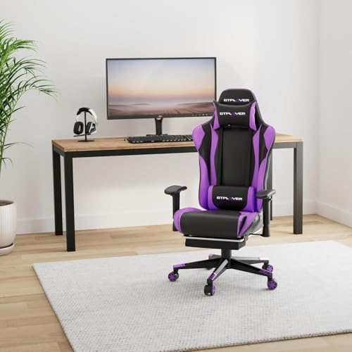 GTPLAYER Gaming Chair with Footrest Ergonomic Computer Game Desk Chair Reclining Gamer Cha - image 2