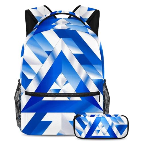 Sac à dos enfant drapeau bleu grand cartable avec trousse pour ranger les cahiers