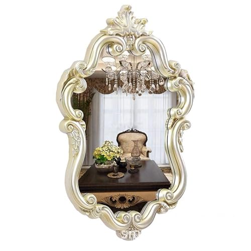 Miroir mural baroque champagne 60x90 cm pour salon et chambre