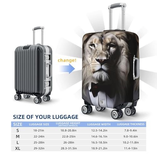 Luggage Cover Elastic Suitcase Cover Protector Animal Lion White Black Luggage Covers Travel Suitcase Covers Carry On Luggage Sleeve Suitcase Baggage Cover for Adult Travel2